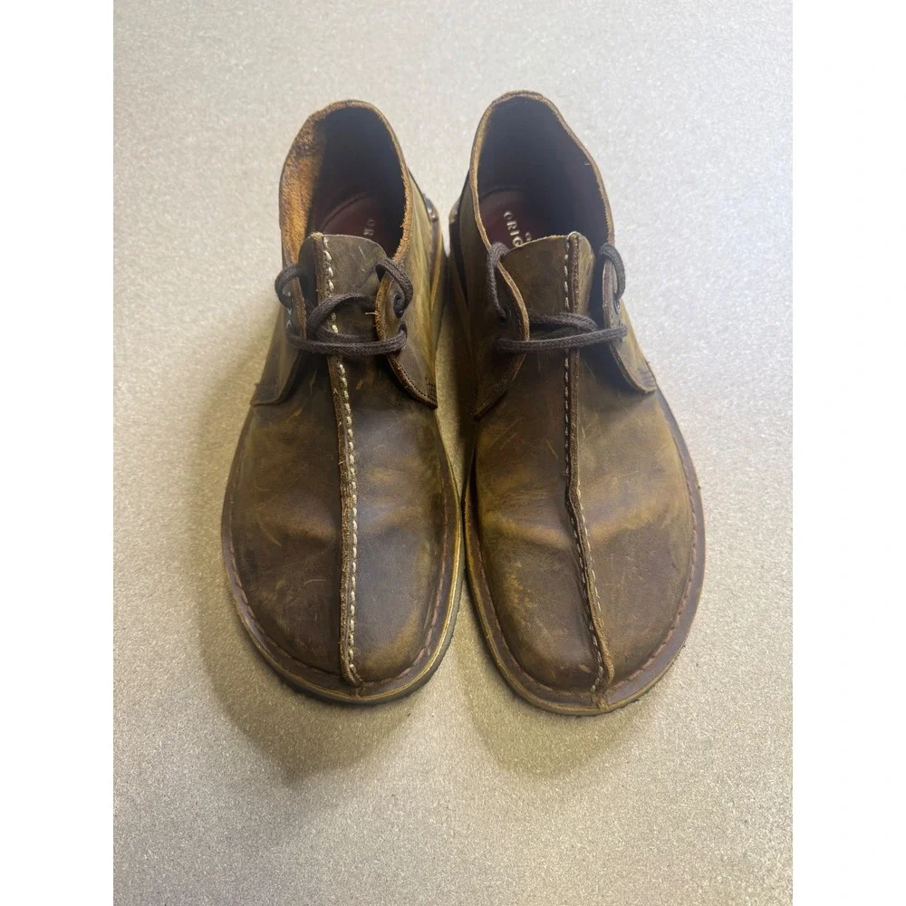 Clarks Originals Desert Boots Brown Leather Lace Up Chukka Ankle Boots Size 9.5‎